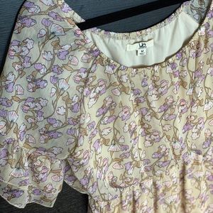 Off shoulder Floral Dress with ruffle details